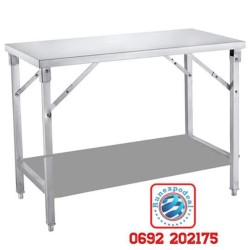 TABLE ADOSSÉE ACIER INOXYDABLE PLIABLE