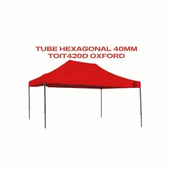 Chapiteau 3x4 m Acier thermo 40mm HEXAGONAL/ tente /abri / barnum imperméable professionnel