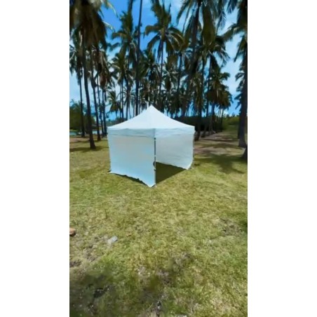 Chapiteau 3x4.50m Aluminium  hexagonal 40mm toiture blanc ref M2CR300-01/CR01 PVC 300g norme M2 anti feu